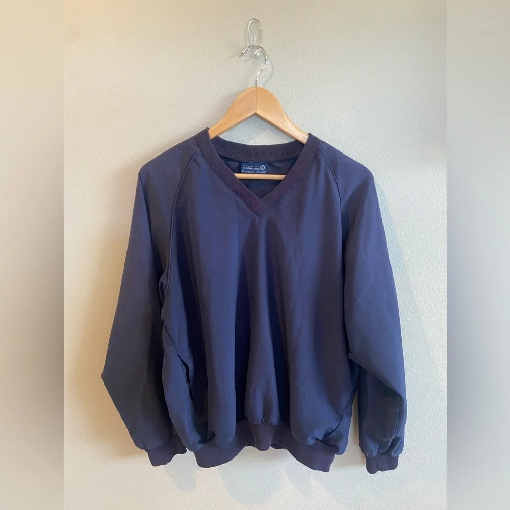 SUNDERLAND OF SCOTLAND Mens Navy Blue Golf‎ Windbreaker Pullover Medium